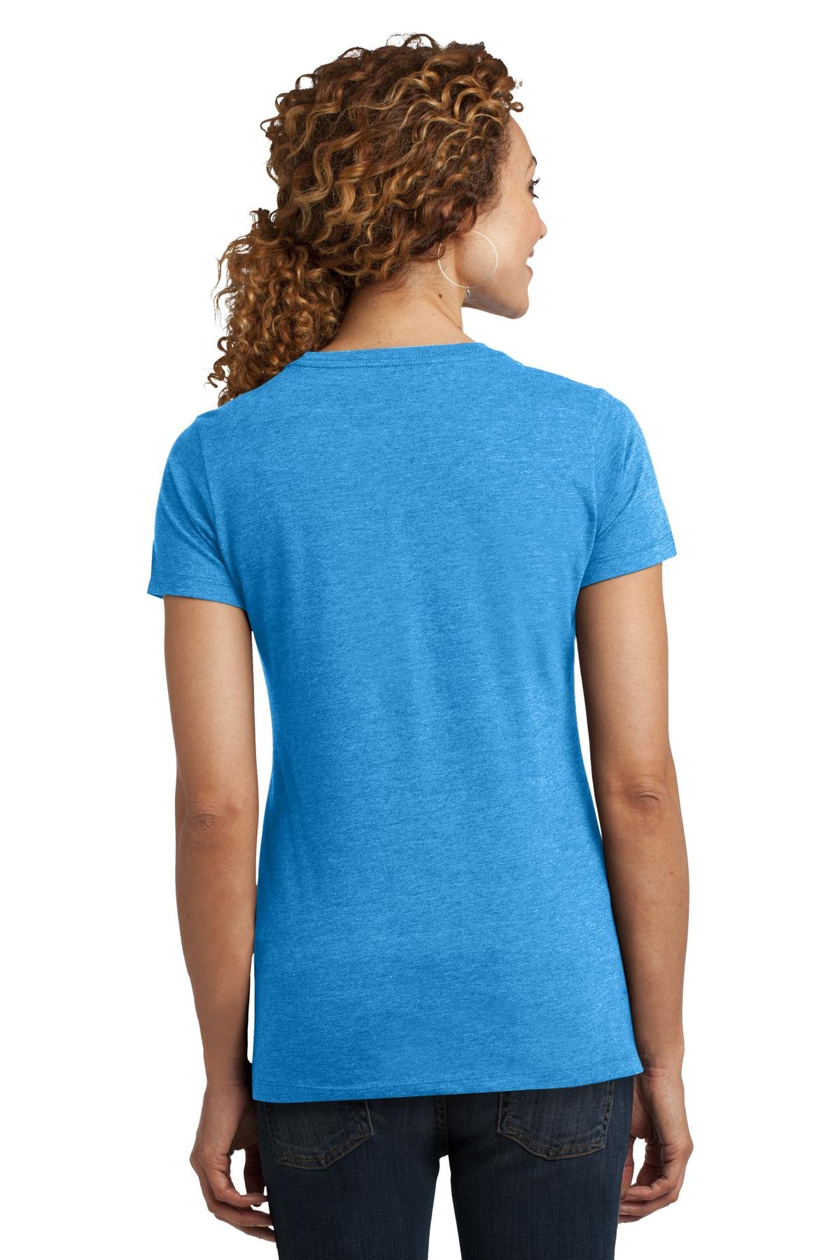 District Made Women's Perfect Blend Crew Neck T-Shirt - Large Size, Heathered Bright Turquoise - Comfortable Casual Wear for Everyday Outfits & Weekend Relaxation