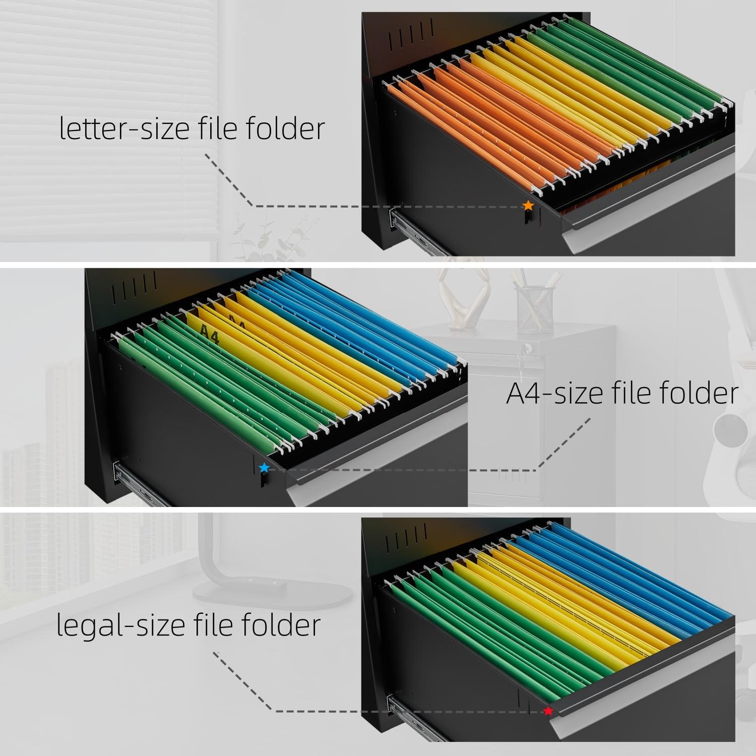 2 Drawer File Cabinet for Home Office - Lockable Vertical Storage Cabinet, Printer Stand & Under Desk Organizer for A4/Letter/Legal Size Documents | Easy Assembly Black Filing Cabinet | Perfect for Office, Study & Small Space Organization