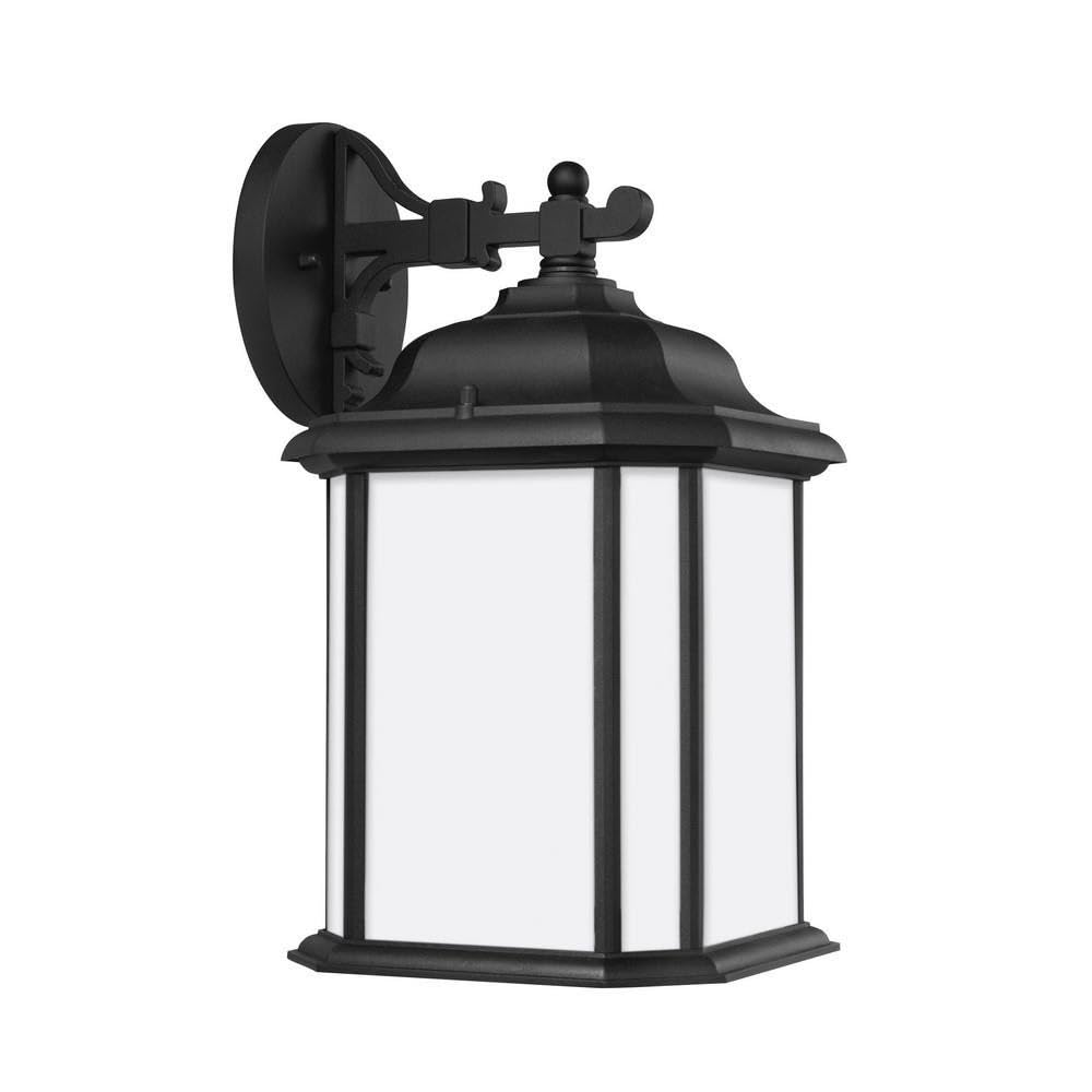 9.5 Inch Black Outdoor Wall Lantern with LED Lighting - Traditional Exterior Light Fixture for Porch, Patio, Garden & Entryway (Model: 73-Bel-2756455)