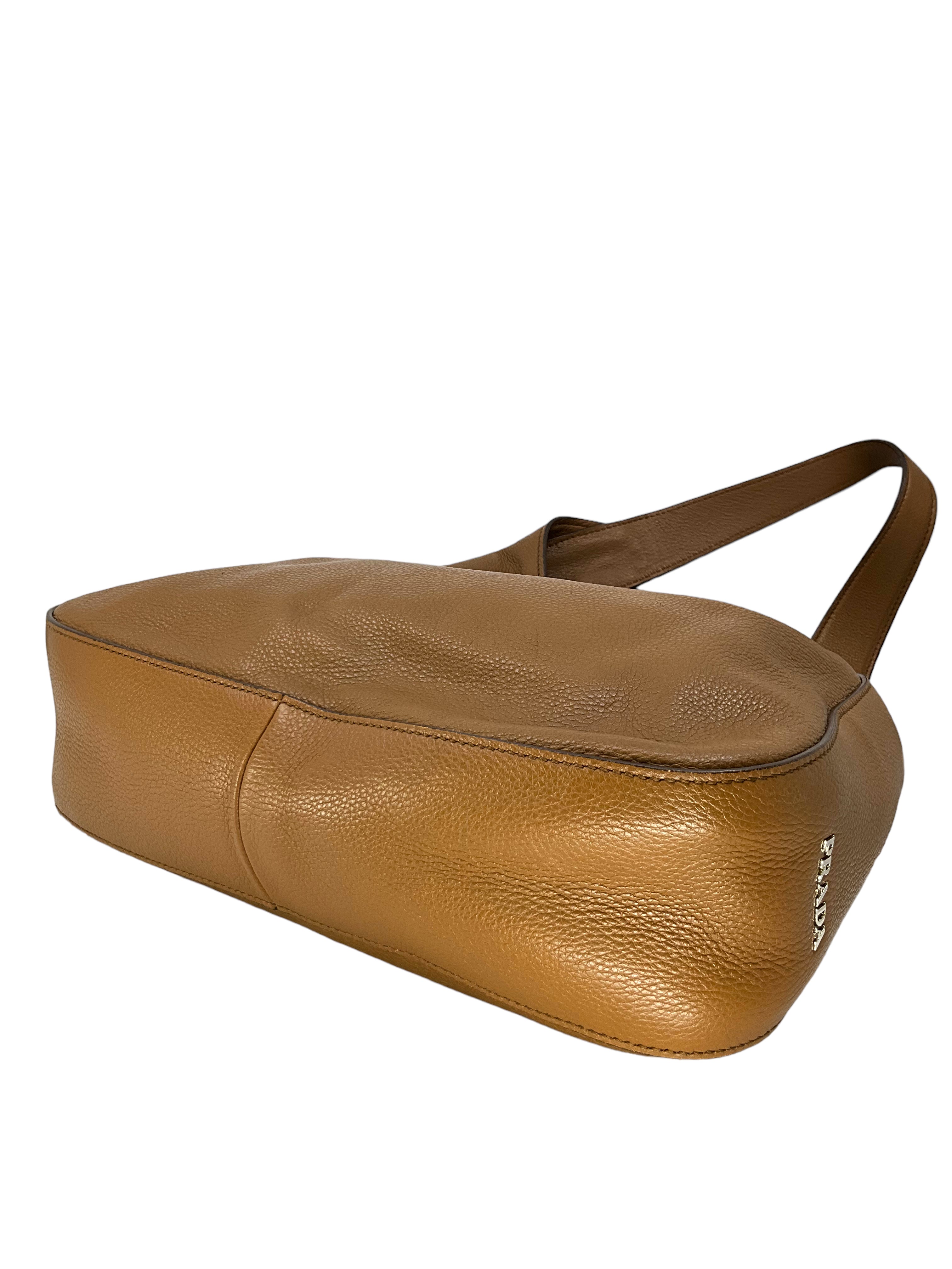 PRADA Vitello Corsica Pocket Hobo Bag - Luxury Leather Shoulder Handbag for Women | Perfect for Work, Travel & Everyday Use