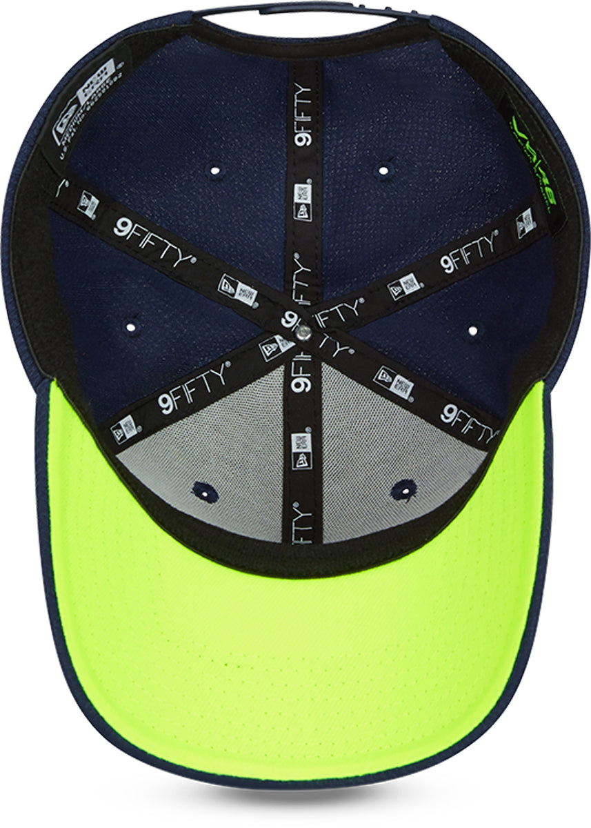 Valentino Rossi New Era 950 VR46 Diamond Era Blue Stretch Snapback Cap - Official Licensed Racing Hat for MotoGP Fans & Motorcycle Enthusiasts