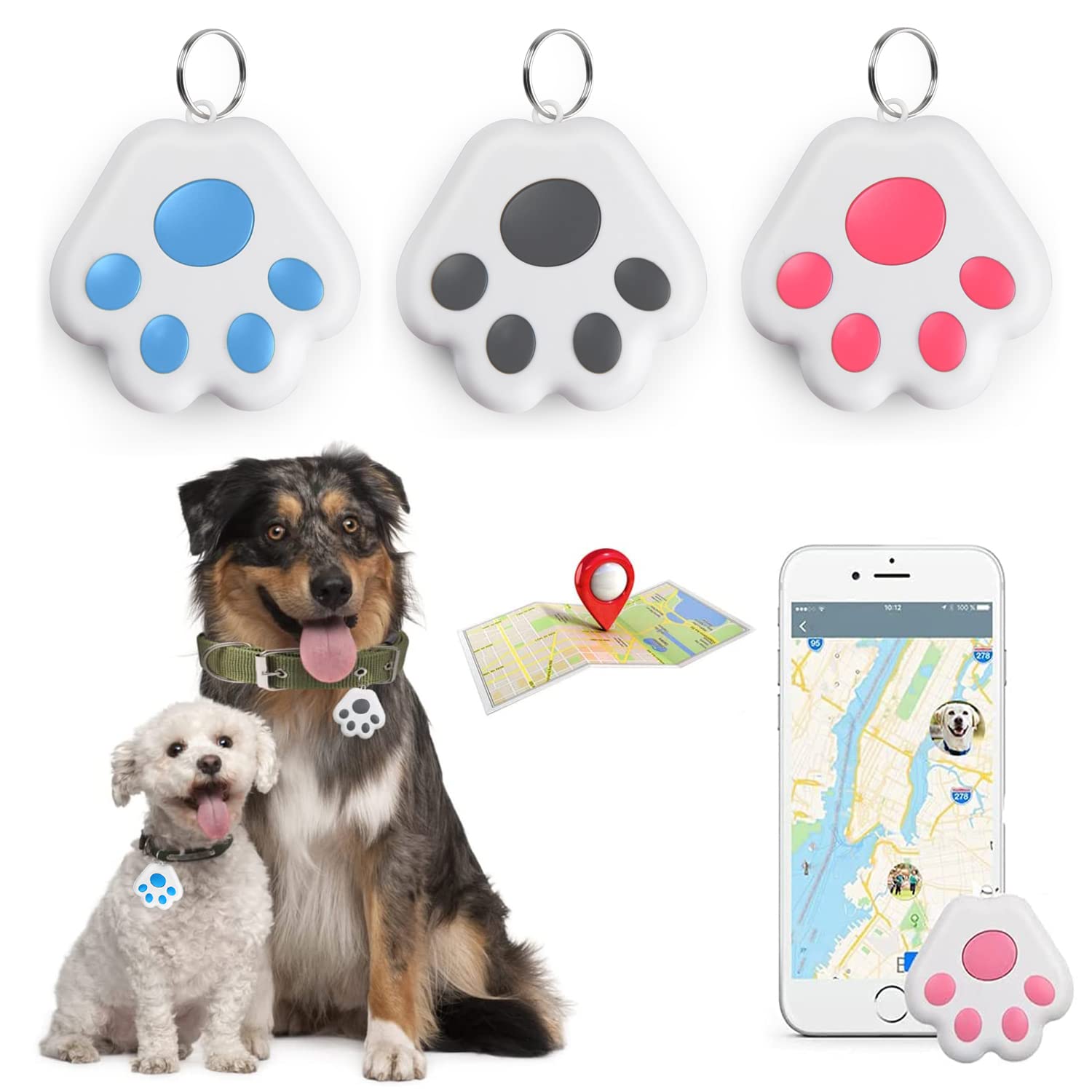 Mini GPS Tracker for Pets & Luggage - Bluetooth Anti-Lost Device (No Monthly Fee) - Perfect for Travel & Kids Safety