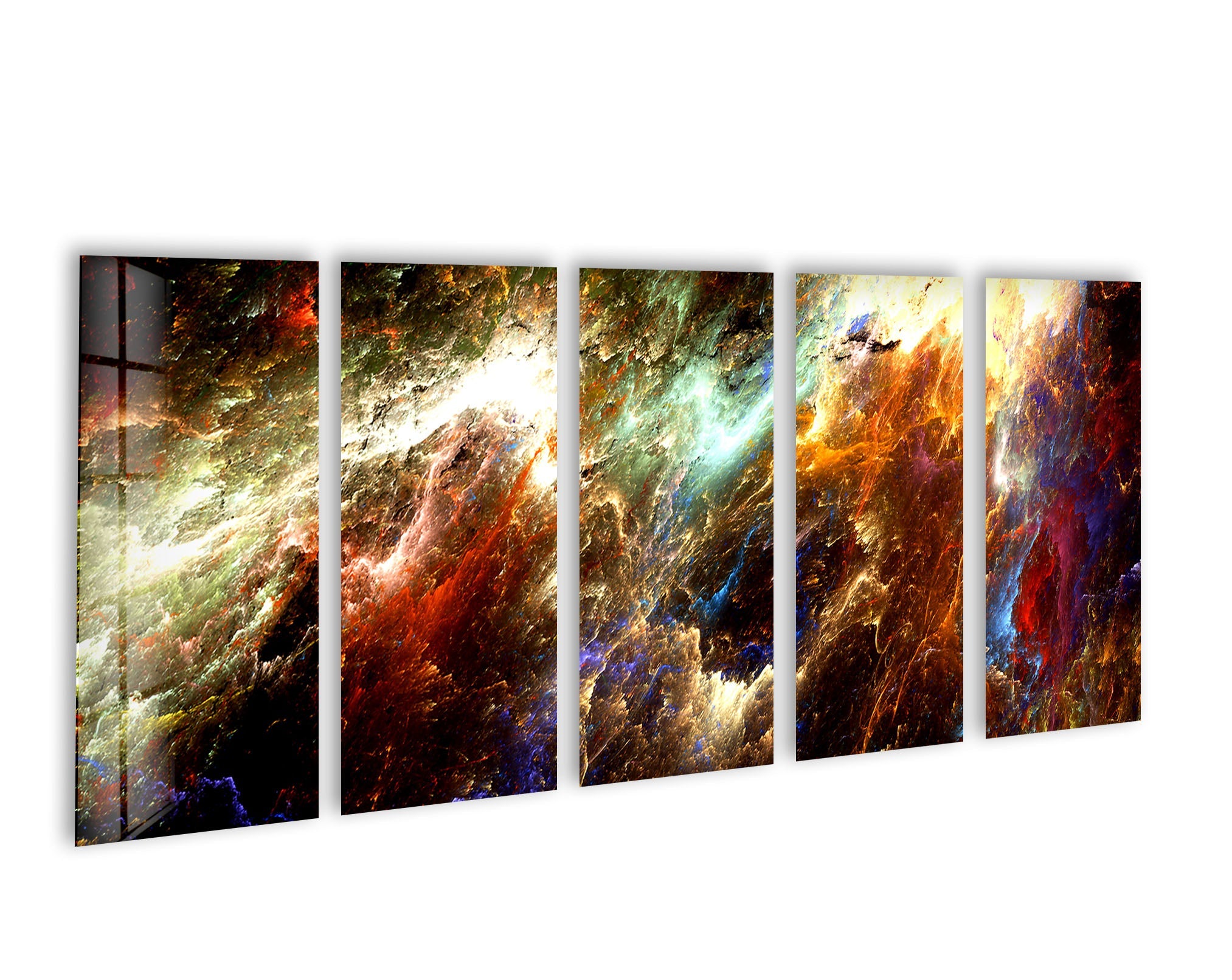 Stunning Colorful Nebula Cloud Galaxy Glass Wall Art - Handmade Cosmic Decor for Living Room, Bedroom & Office