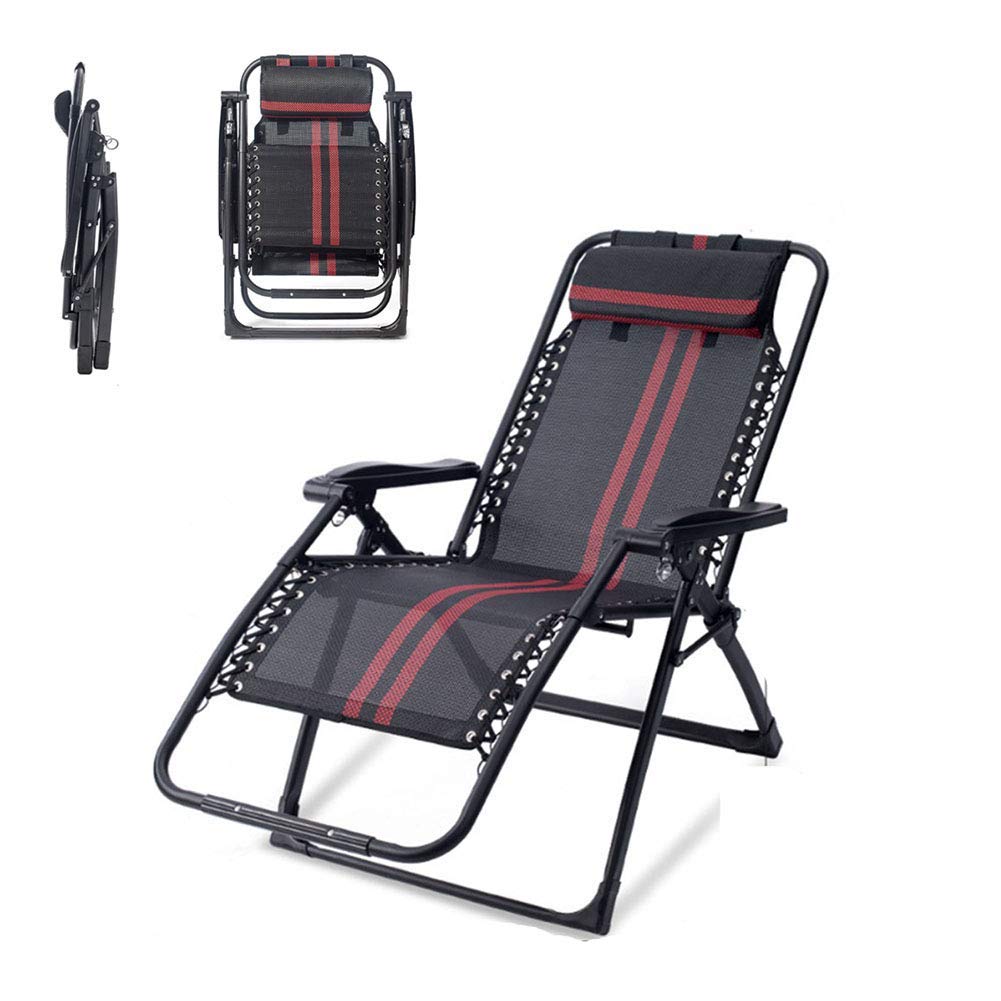 Adjustable Folding Sun Lounger Chair with Padded Headrest & Cup Holder - Reclining Patio, Garden, Beach & Pool Lounge Chair for Outdoor Relaxation
