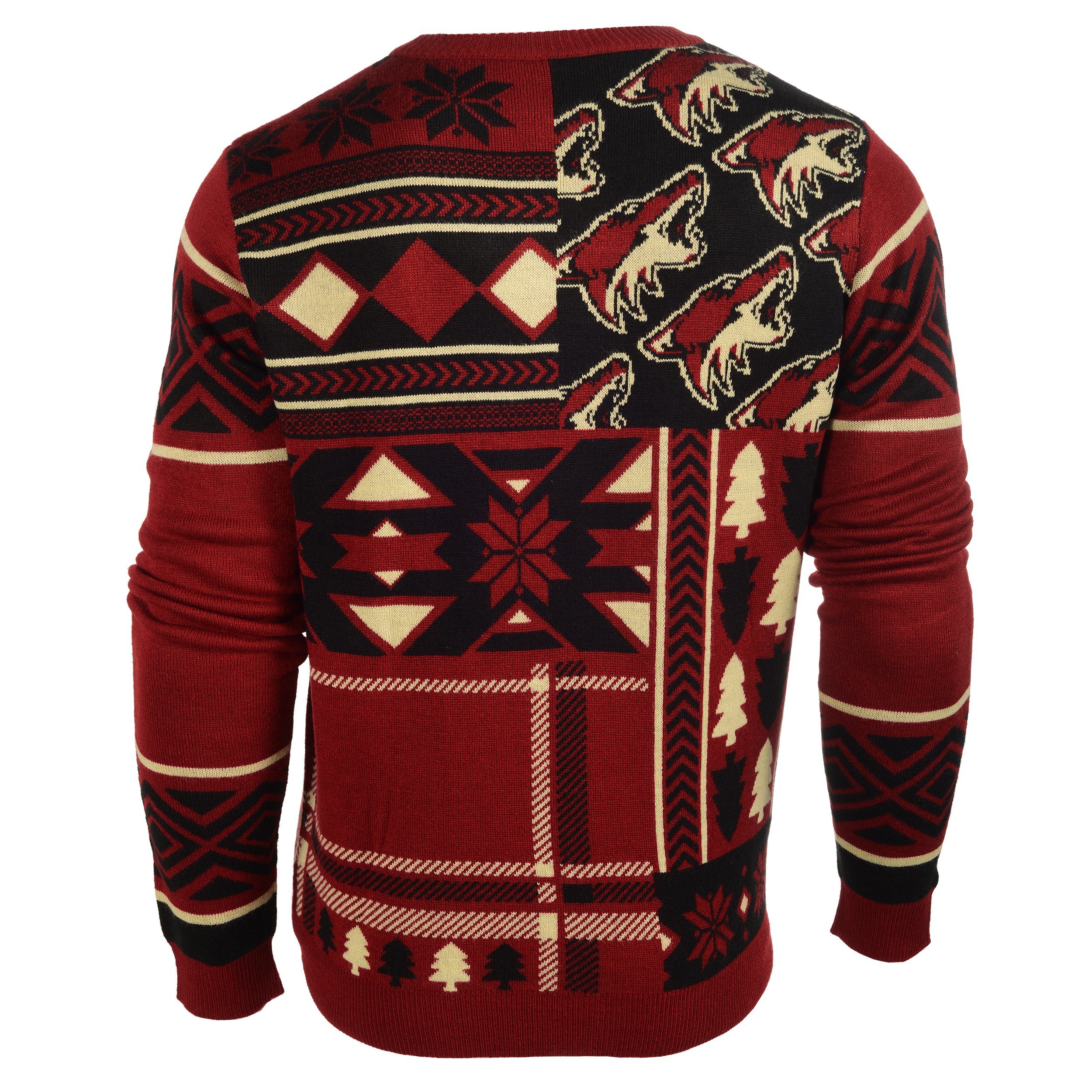 FOCO Arizona Coyotes Ugly Christmas Sweater - Crew Neck Pullover, Large Size - Perfect for Holiday Parties & NHL Games