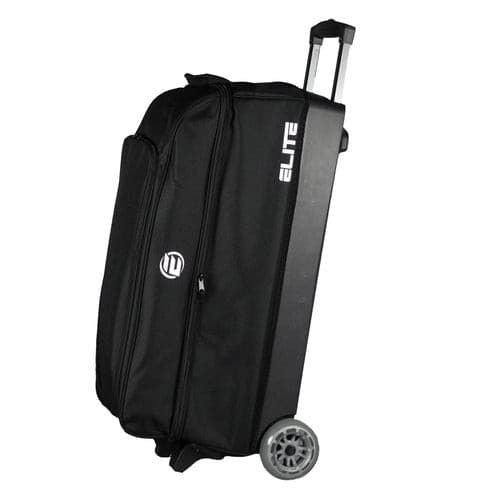 ELITE Basic Triple Roller Black Bowling Bag - Durable & Lightweight for Travel & League Play - Perfect for Bowling Enthusiasts & Professionals