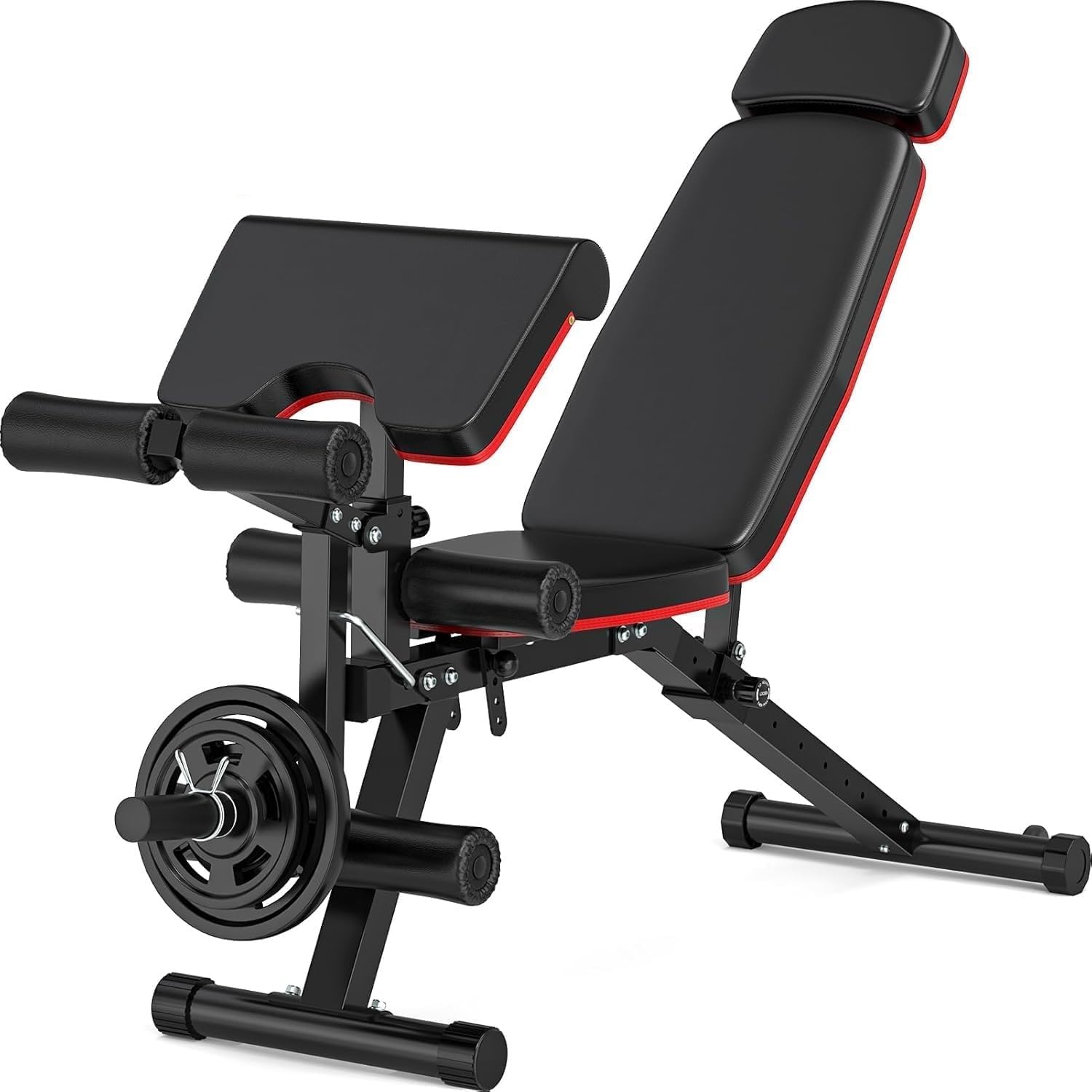 Fostoy 800LBS Adjustable Weight Bench with Leg Extension & Preacher Pad - Heavy Duty Incline Decline Flat Bench Press for Home Gym, Full Body Strength Training - Perfect for Weight Lifting, Muscle Building & Home Workouts