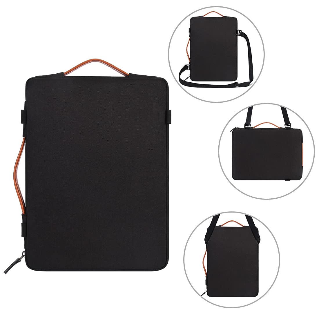 DOMISO 15.6 Inch Laptop Sleeve Case Bag with Handle - Compatible with Lenovo Yoga 720, IdeaPad 310/320, ThinkPad L580/T570/T580, Flex 4/5, ASUS ROG Zephyrus GX501, Dell Latitude 3590 & ZenBook - Protective Black Neoprene Cover for Work, School & Travel