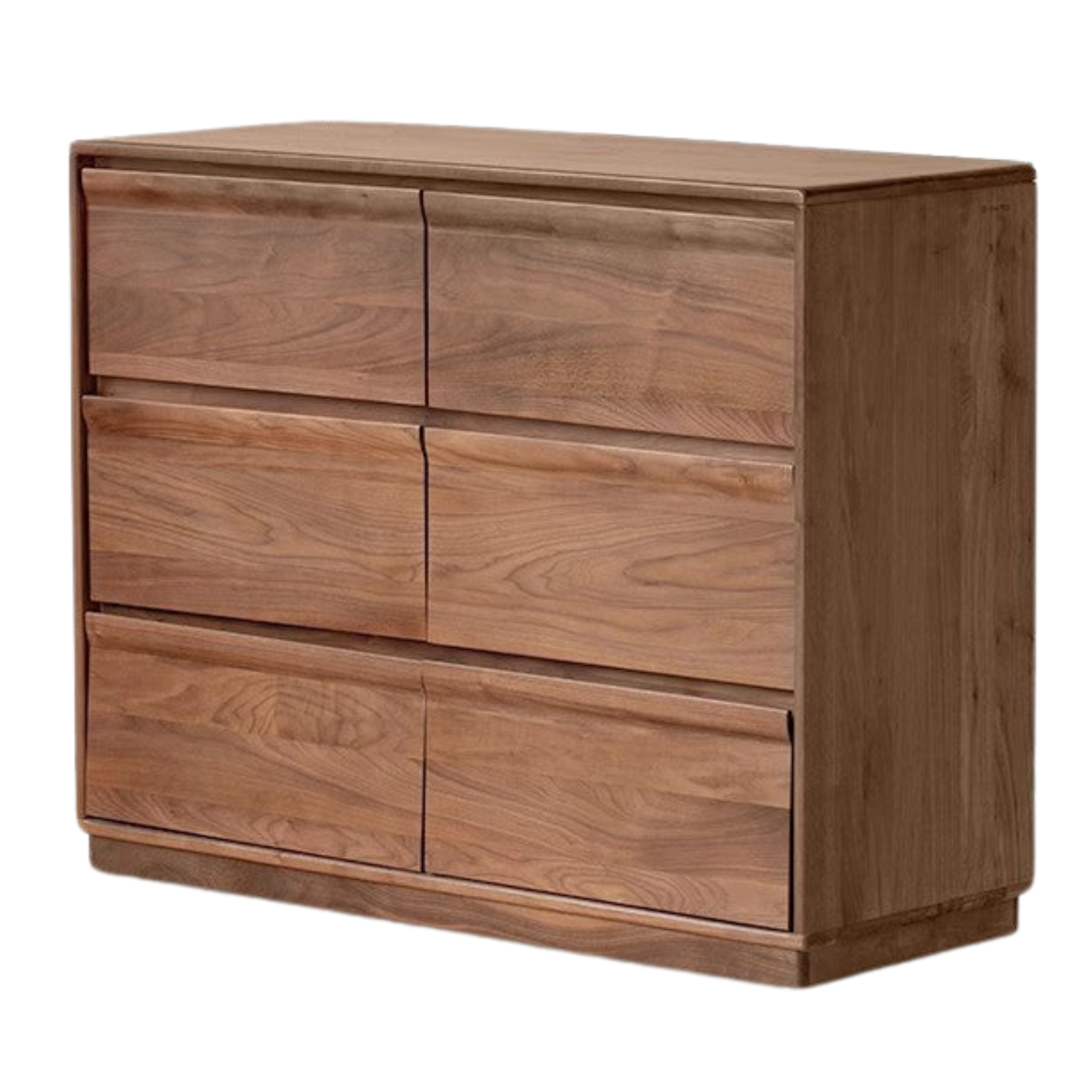 Solid Black Walnut Wood Dresser - 6-Drawer Bedroom Storage Furniture for Master Bedroom, Guest Room & Nursery Organization