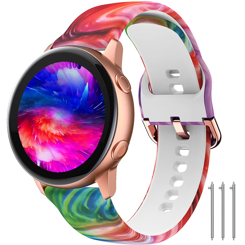 TOOLAIK 20mm Sports Wristband Compatible with Samsung Galaxy Watch 6 Classic 47mm/43mm, Watch 5/5 Pro, Watch 4, Galaxy Watch 3 41mm & Active 2 40mm/44mm - Durable Silicone Strap for Men & Women - Perfect for Workouts, Running & Daily Wear