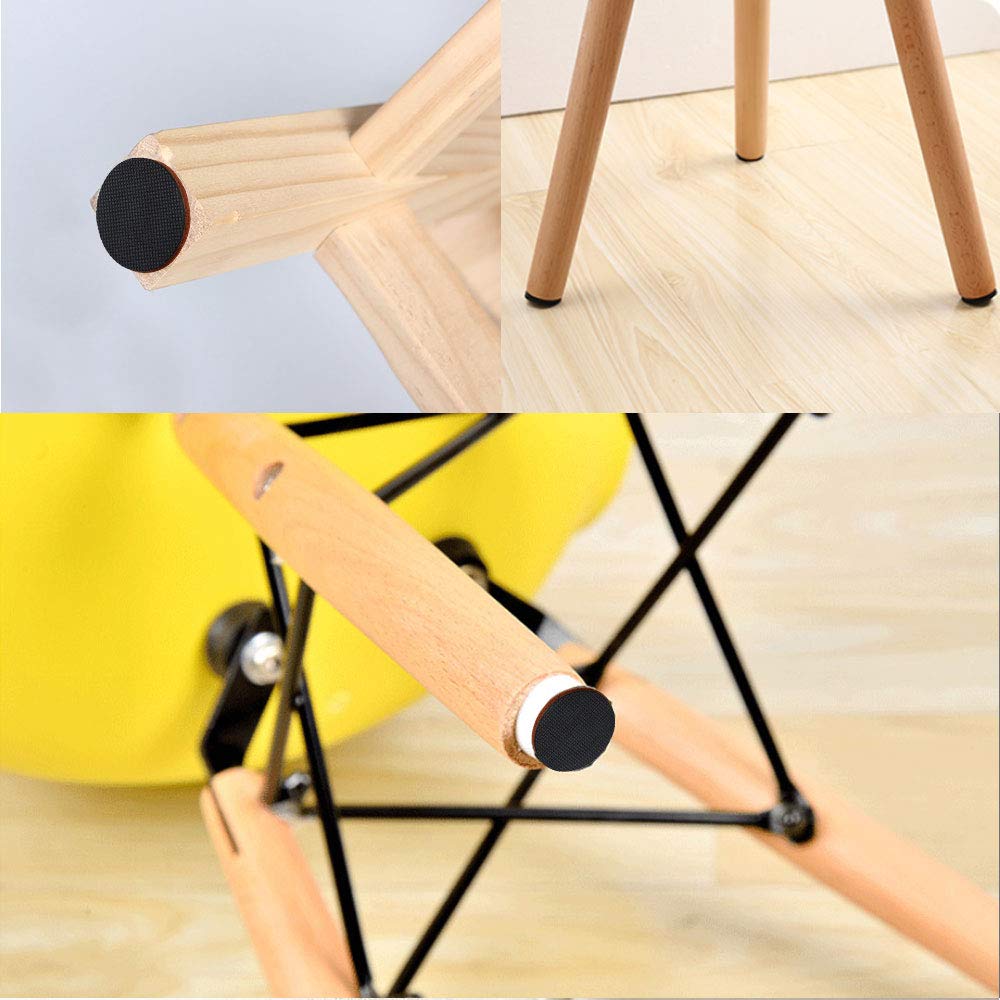 8-Pack Black Anti-Slip Furniture Pads - 4 Inch Self-Adhesive Rubber Feet for Floor Protection | Non-Slip Furniture Grippers for Chairs, Tables, Sofas & Cabinets | Prevents Scratches & Noise on Hardwood, Tile & Laminate Floors