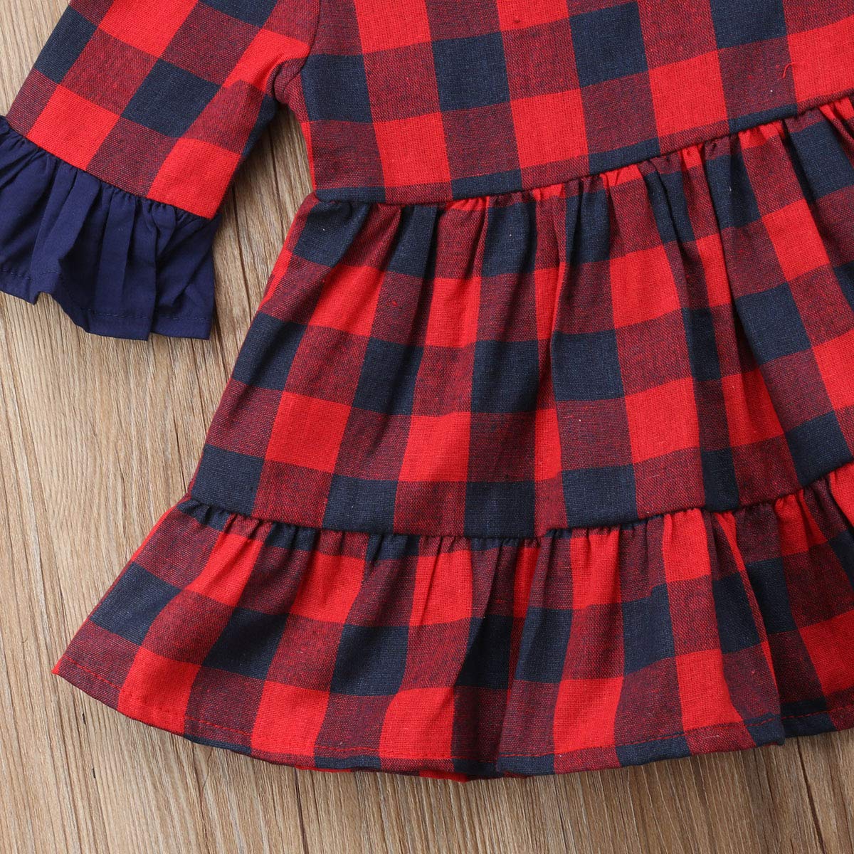 Christmas Toddler Girls Long Sleeve Plaid Princess Party Dress - Cute Holiday Wedding Outfit for Kids | Perfect for Christmas Photos, Birthday Parties & Special Occasions