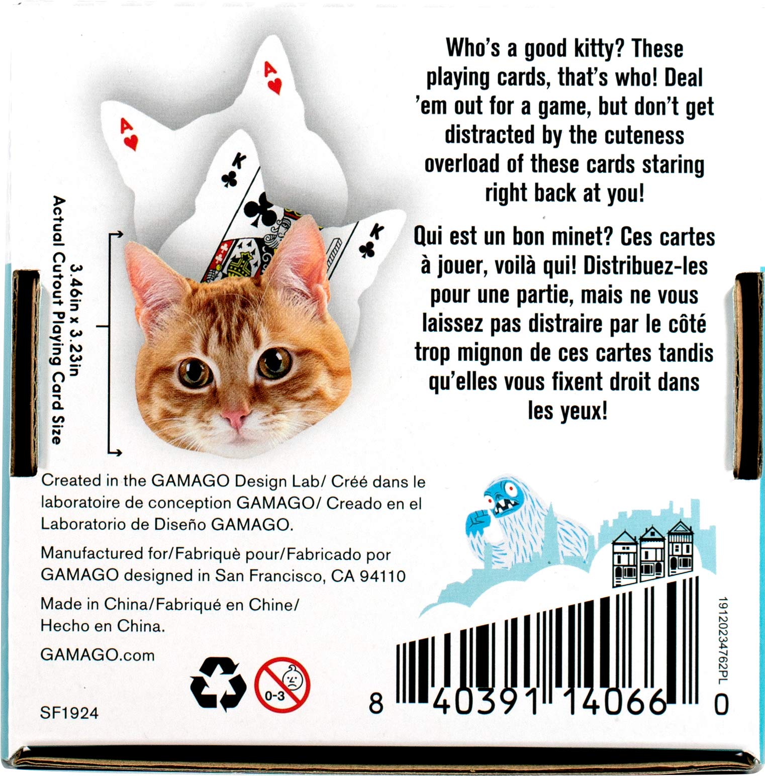 GAMAGO Kitten Playing Cards - Unique Cat-Shaped Deck for Poker, Blackjack & Fun Game Nights - Perfect Gift for Cat Lovers, Birthday Parties, Stocking Stuffers & White Elephant Exchanges - Vibrant Multicolor Design (3 Inches) - Great for Family Gatherings, Travel Games & Themed Parties