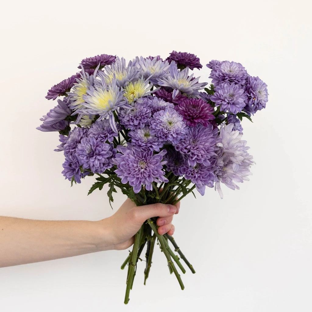 Blue Ocean Poms Flower Mix - Premium Artificial Flowers for Home Decor, Wedding Bouquets, and DIY Crafts