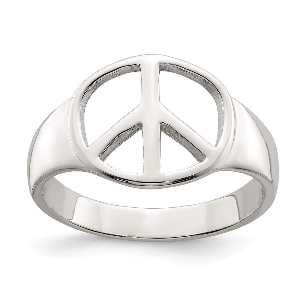 Ryan Jonathan Sterling Silver Peace Sign Ring for Women & Men - Elegant Hippie Jewelry for Everyday Wear, Gifts & Boho Fashion