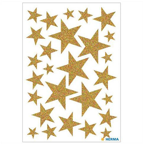 Gold Glitter Star Stickers - 15129 Pack, Self-Adhesive Decorative Stickers for Scrapbooking, DIY Crafts, Party Decorations, and School Projects