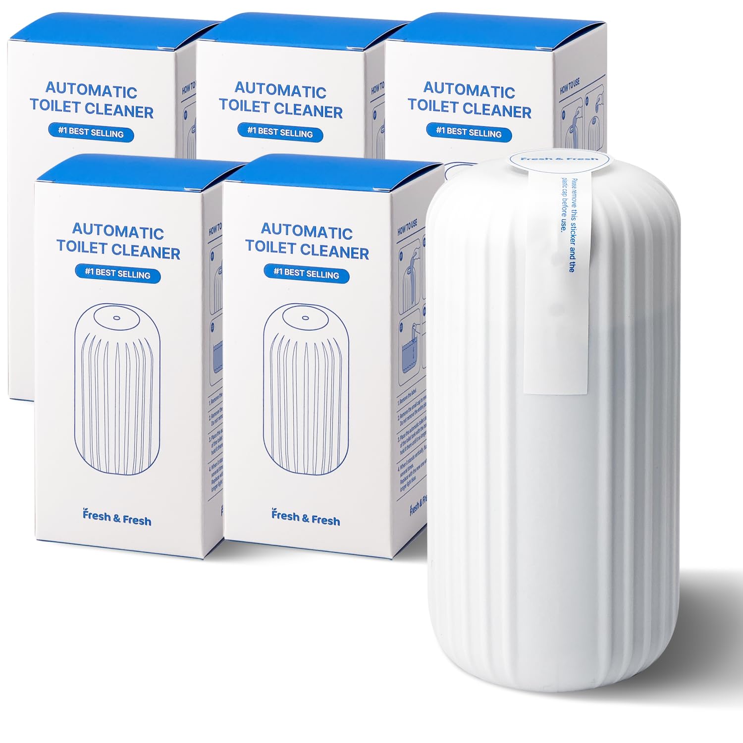 Fresh & Fresh Automatic Toilet Bowl Cleaners - 5 Pack (Up to 2500 Flushes per Bottle) | Long-Lasting 3-4 Months Commercial & Residential Toilet Cleaner | Perfect for Homes, Hotels, and Office Restrooms