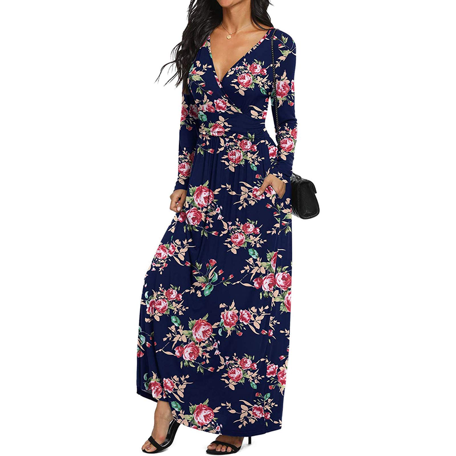 JINF Women's Floral Print Camisole Dress with Lace Trim - Elegant Short, Midi & Maxi Lengths for Party, Beach & Summer Occasions