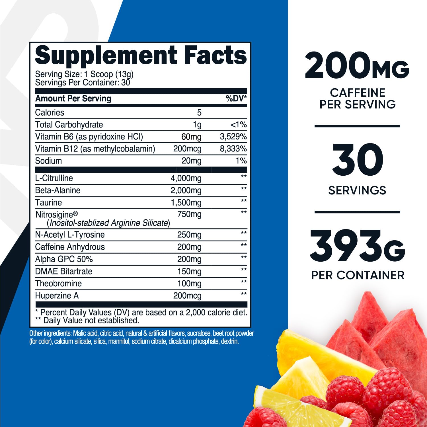 Nutricost Pre-Workout Powder with Beta-Alanine, Taurine & Amino Acids - Fruit Punch Flavor, 30 Servings for Energy & Endurance - Perfect for Gym, CrossFit & Athletic Performance