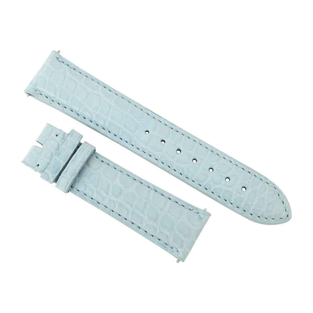 Hadley Roma 20mm Matte Blue Alligator Leather Watch Strap for Dress Watches