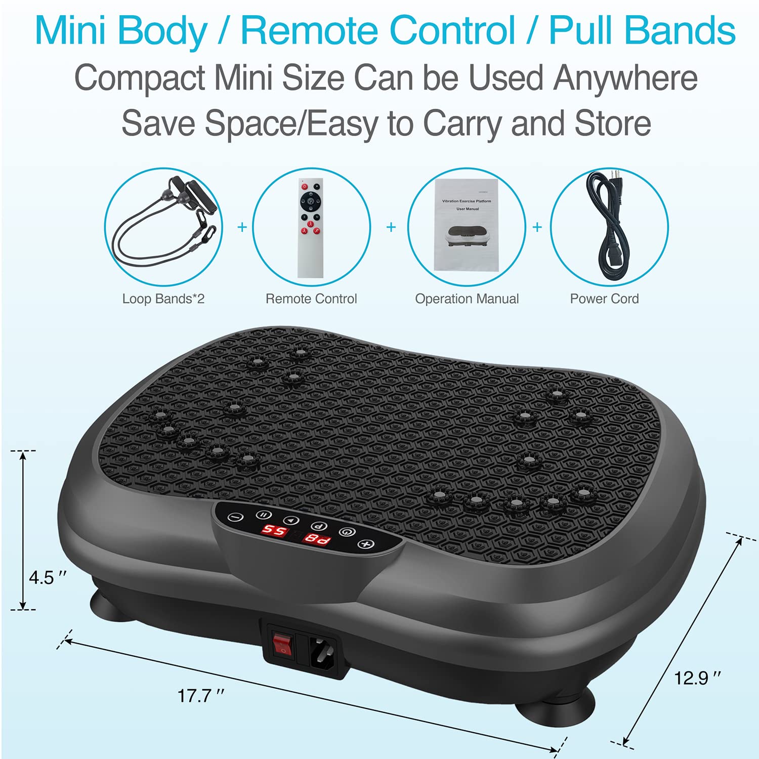 AXV Portable Vibration Plate Exercise Machine - Whole Body Workout Platform for Weight Loss, Toning & Lymphatic Drainage | Mini Vibrating Fitness Equipment for Home Gym, Wellness & Body Shaping | Perfect for Small Spaces, Post-Workout Recovery & Low-Impact Training