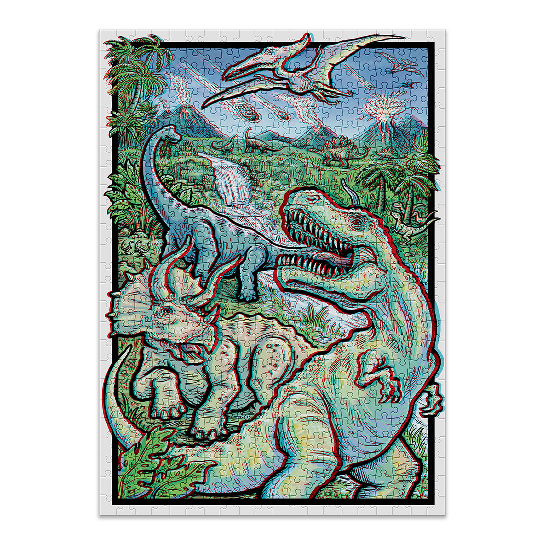 500 Piece Dinosaur 3D Jigsaw Puzzle for Adults & Kids - Educational STEM Toy for Family Game Night & Classroom Activities