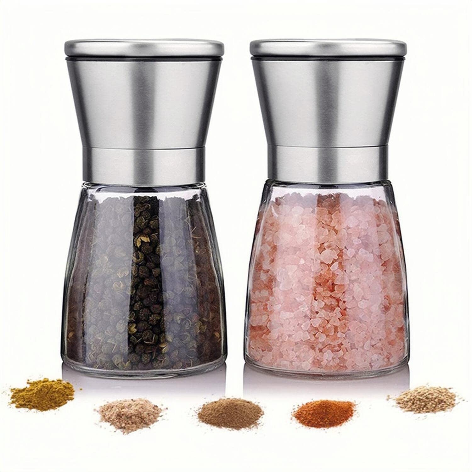Premium Stainless Steel Adjustable Pepper Grinder - Long-Lasting Spice Mill for Fresh Ground Black Pepper, Cumin, Sea Salt & Mung Beans - Ideal for Kitchen, Dining Table & Outdoor Cooking