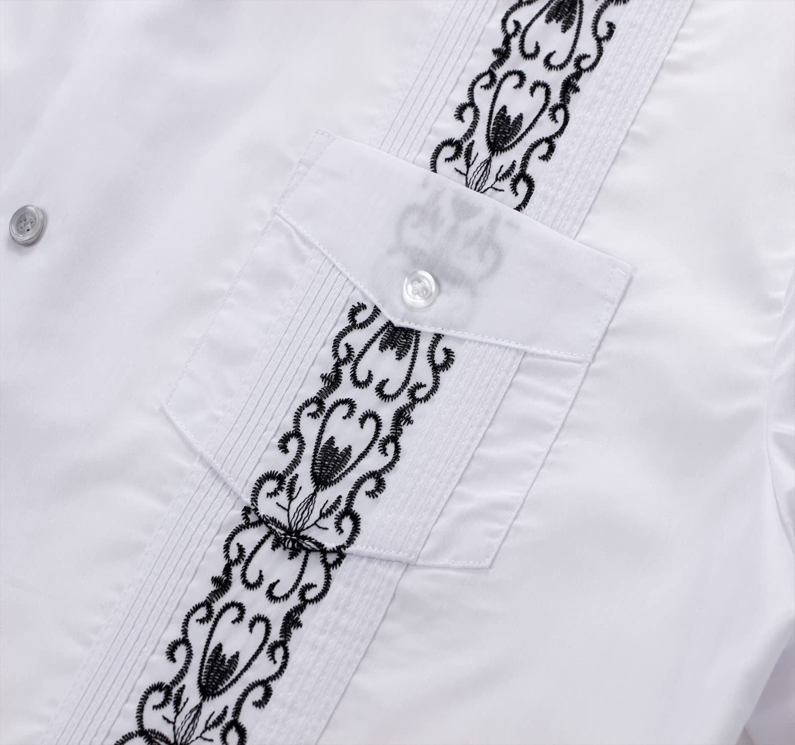**Men's Guayabera Shirts - Short Sleeve Casual Button-Up Shirt for Summer, Beach & Vacation | Lightweight & Breathable Fabric**