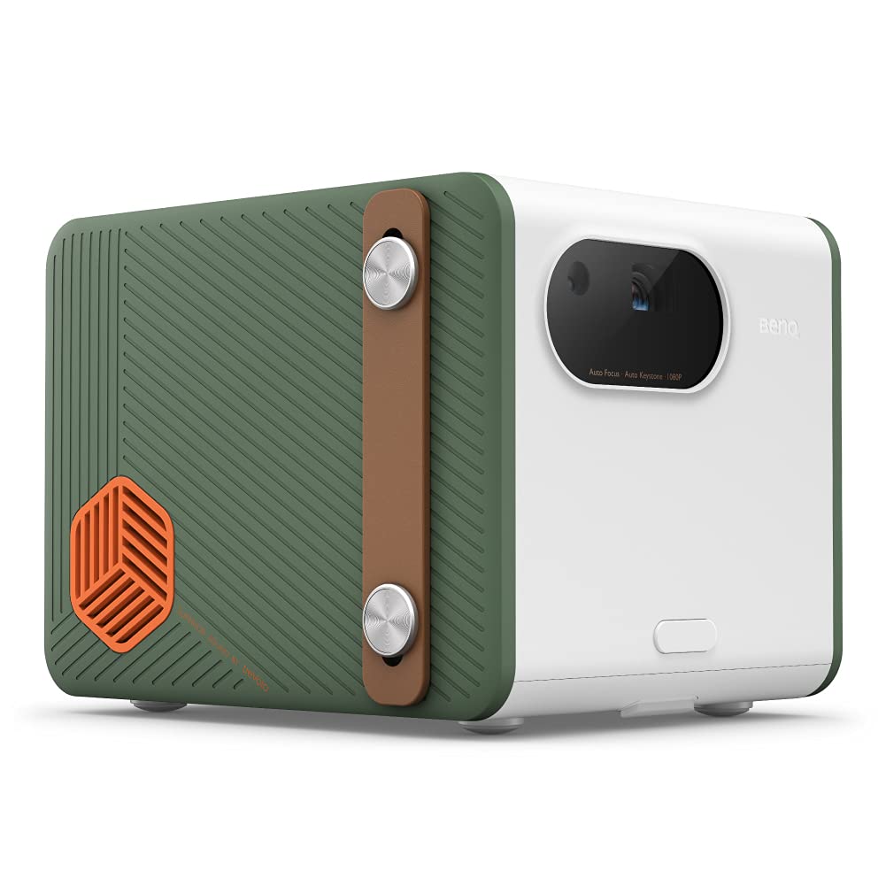 BenQ GV31 1080P Portable Smart Projector - 300 Lumens, 2.1CH Bass Bluetooth Speaker, Free Angle Projection for Home Theater, Outdoor Movies, and Gaming Entertainment