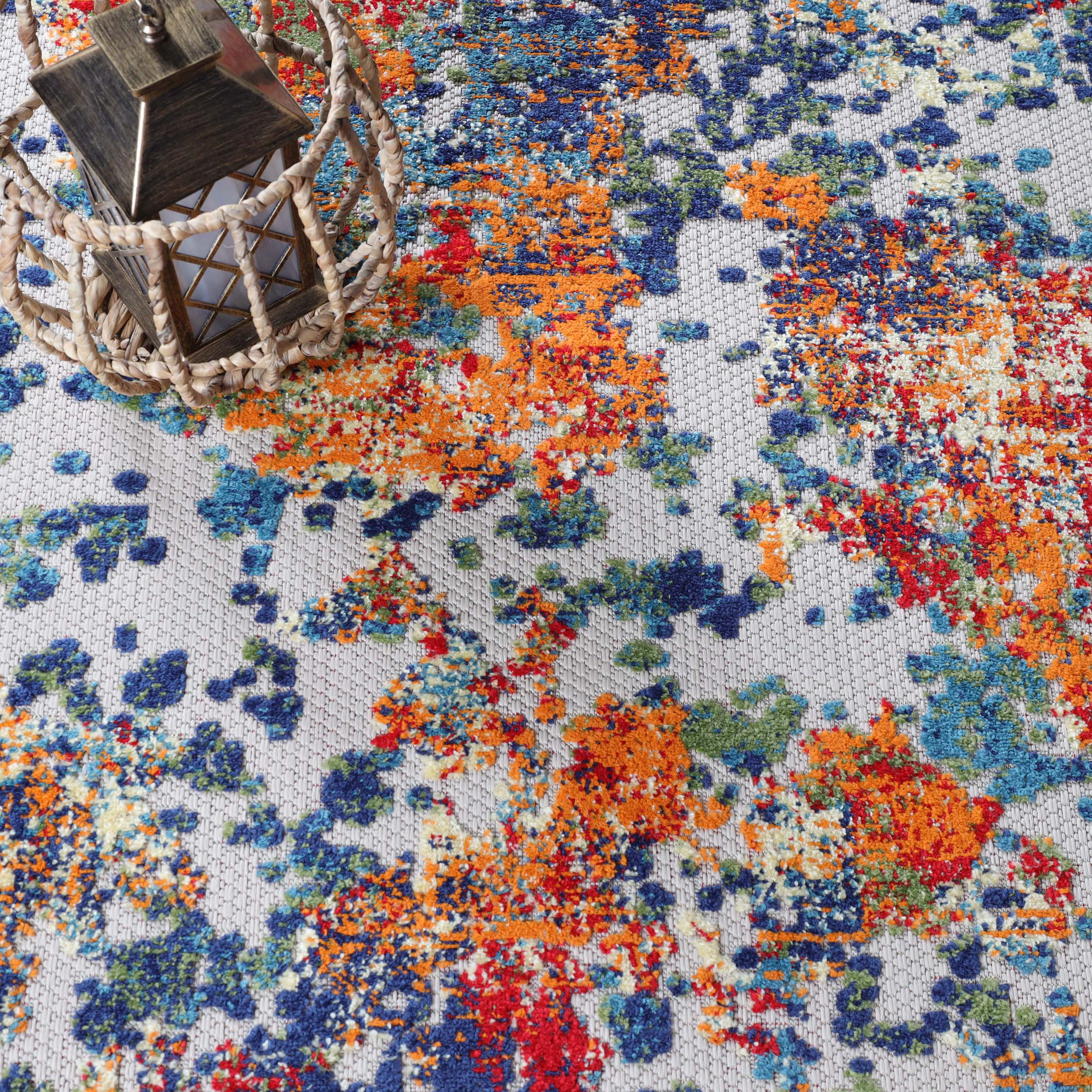 Kalina Modern Abstract Splatter Indoor Outdoor Area Rug Runner - Non-Slip Washable Floor Mat for Living Room Bedroom Patio Decor