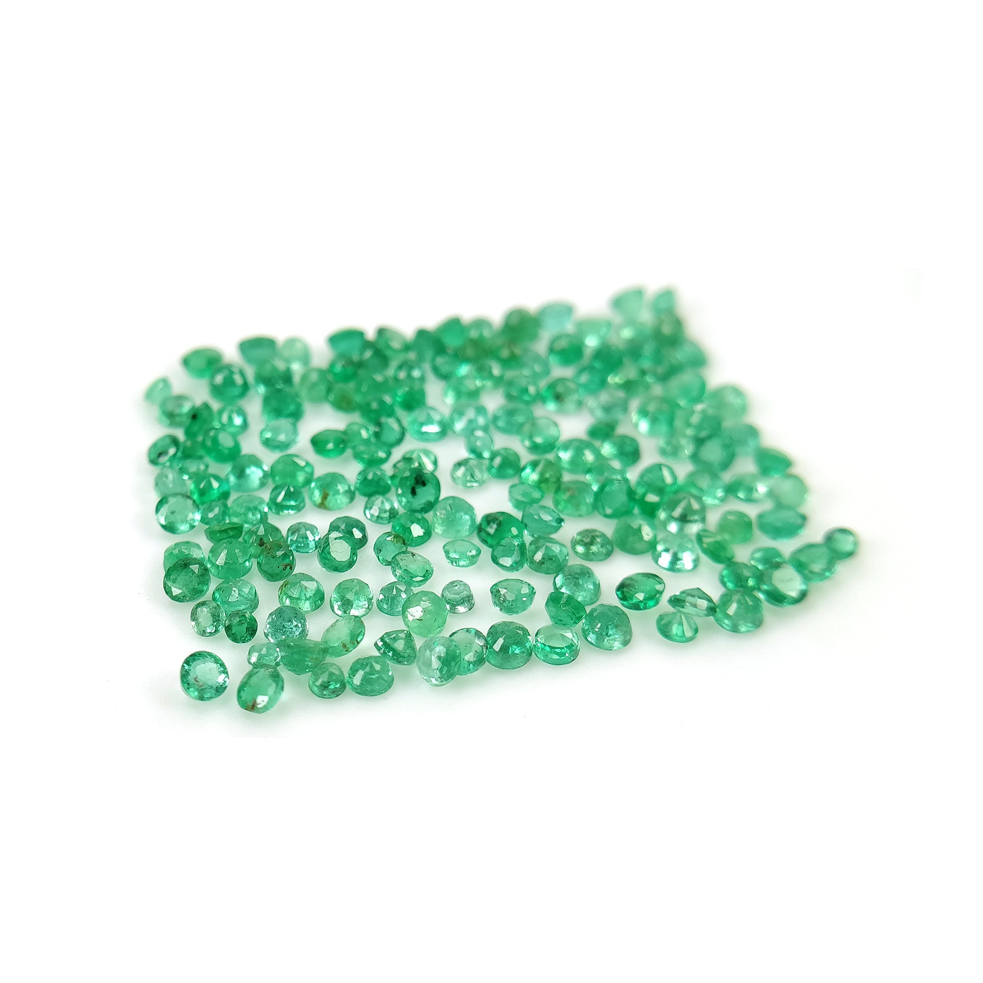 5.00cts Natural Untreated Green Emerald Gemstone - Round Cut 1.5mm-2mm for Jewelry Making, Engagement Rings & Luxury Gifts