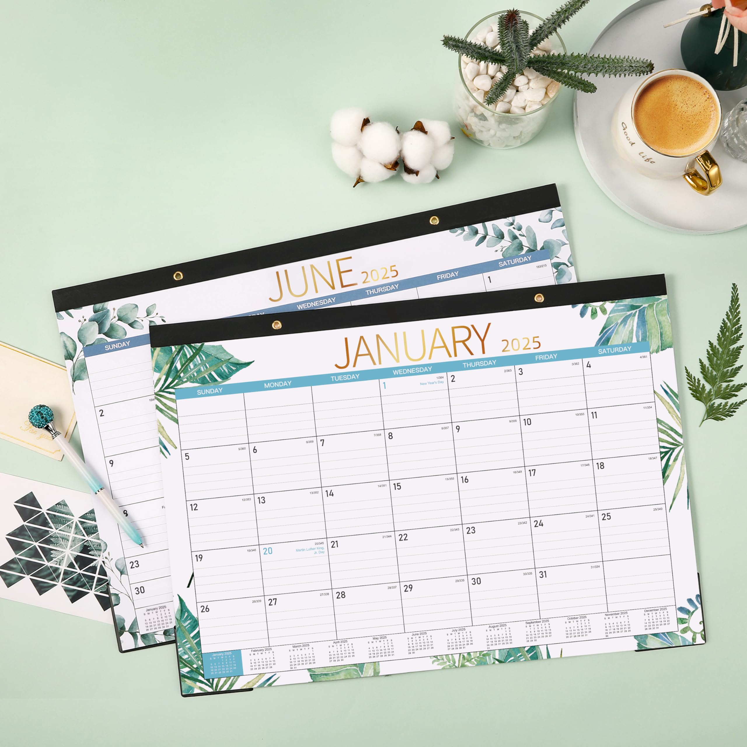 2024-2025 Monthly Desk Calendar Planner - 18 Months from July 2024 to December 2025 - 16.8