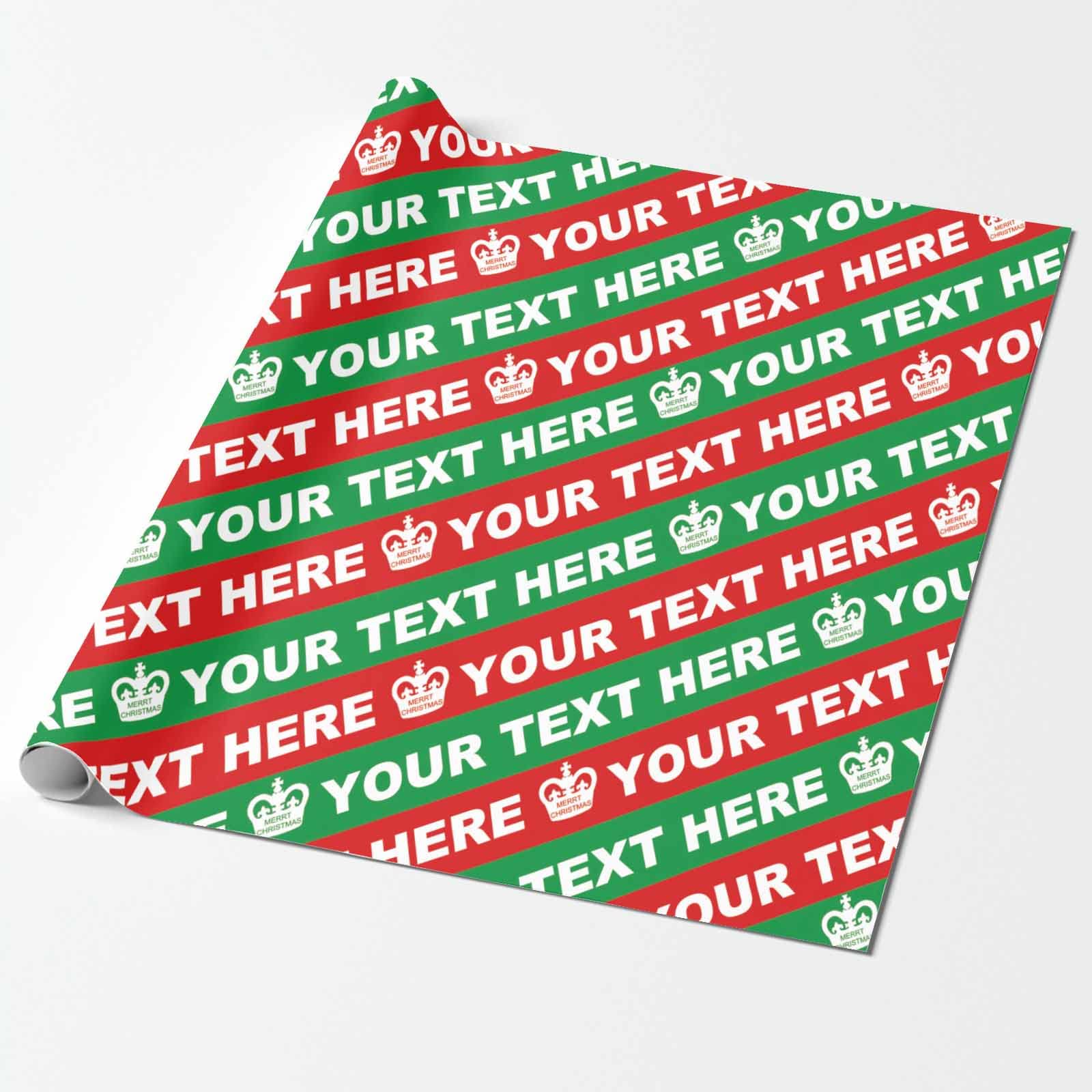 MyPupSocks Personalized Christmas Wrapping Paper Roll - Custom Name Text & Crown Design Gift Wrap for Women, Men, Kids, Baby (58x23 Inches, 3 Rolls) - Perfect for Birthday, Holiday & Christmas Presents