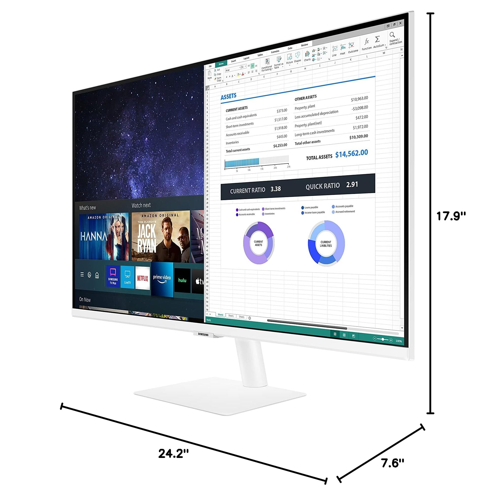SAMSUNG 27-Inch FHD Smart Monitor with Streaming TV - LS27AM501NNXZA (2021 Model) for Home Office, Gaming & Entertainment