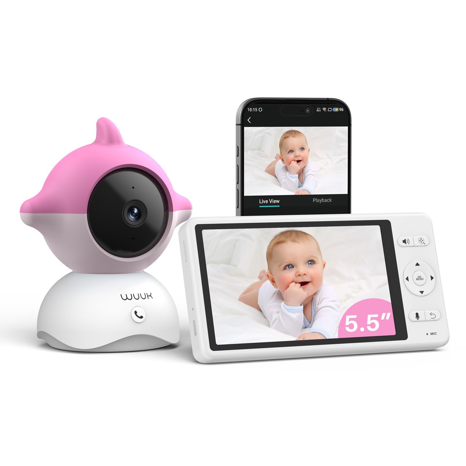 WUUK 2K HD Baby Monitor with 5.5