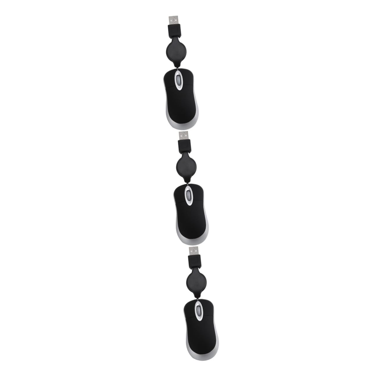 Angoily 3pcs Mini Laptop Computer Wired USB Mouse with Luminous Design, Comfortable Travel Mouse for Office, Home, and Gaming Use
