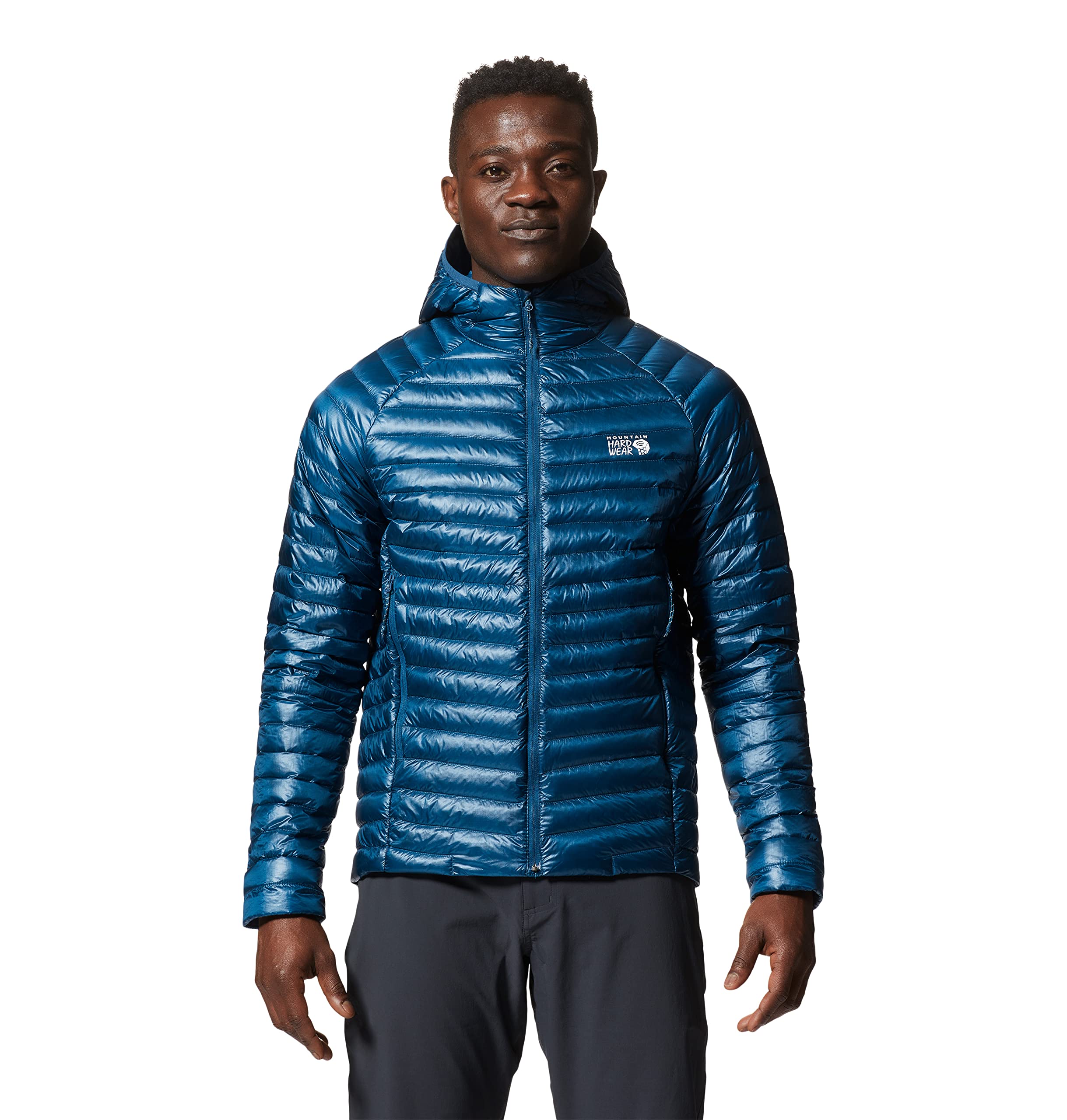 Mountain Hardwear Men's Ghost Whisperer/2 Hoody - Ultralight Down Jacket for Hiking & Camping - Dark Caspian - X-Large - Perfect for Outdoor Adventures & Cold Weather