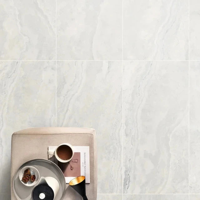 Bianco Ivy Vein Cut Travertine Tile 12