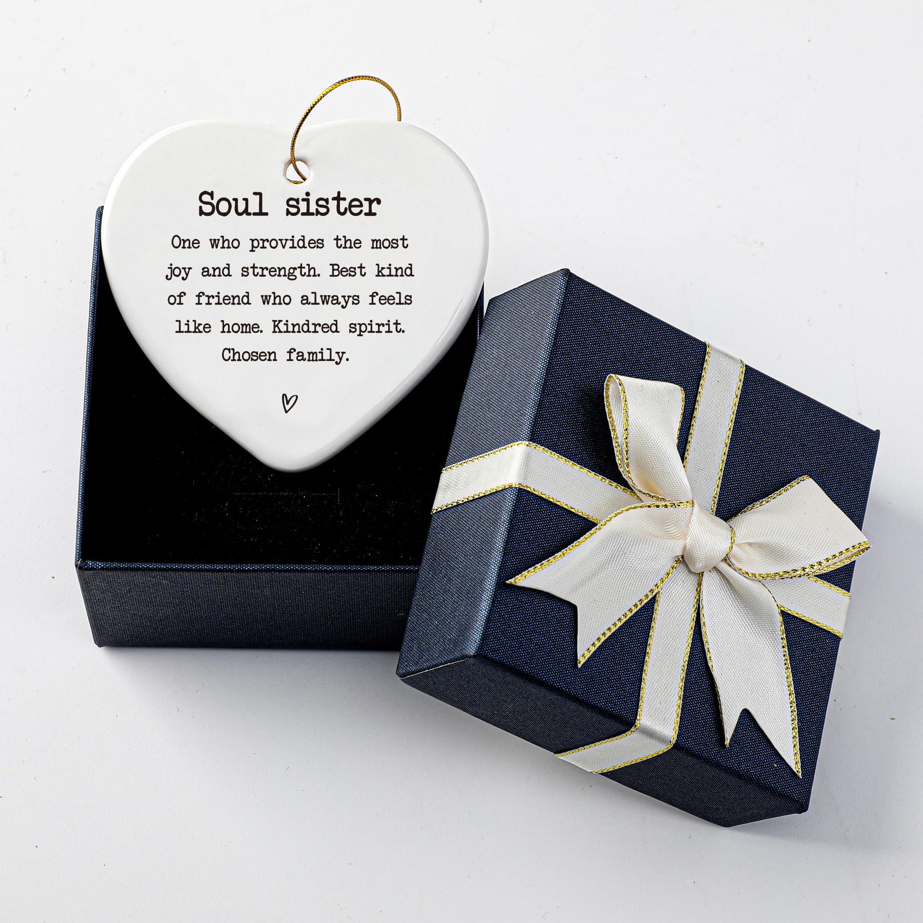 Soul Sister Ceramic Heart Keepsake - Best Friend Birthday Gift, Friendship Plaque, Sister Keepsake for Home Decor, Office, or Special Occasions