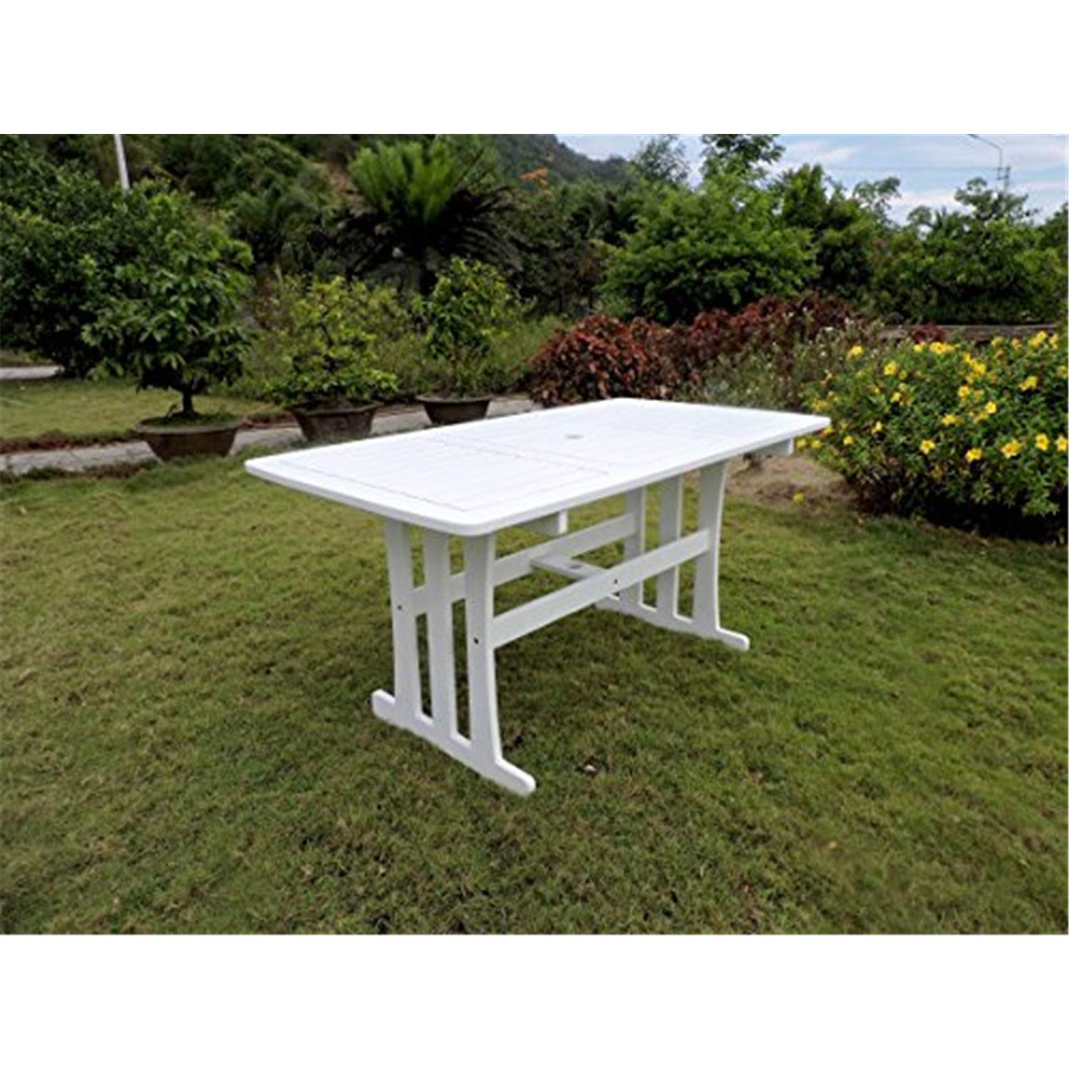 Acacia Wood Rectangular Dining Table - International Caravan Solid Wood Furniture for Kitchen, Dining Room & Outdoor Patio