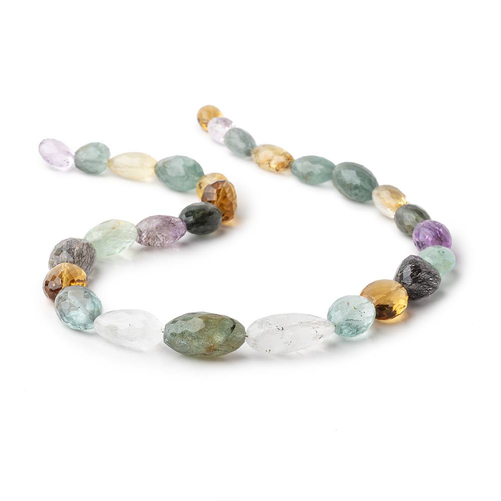 11x7mm to 24x10mm Multi Gemstone Faceted Nugget Beads - 16 Inch Strand with 28 Beads for Jewelry Making, DIY Crafts & Bracelet Design