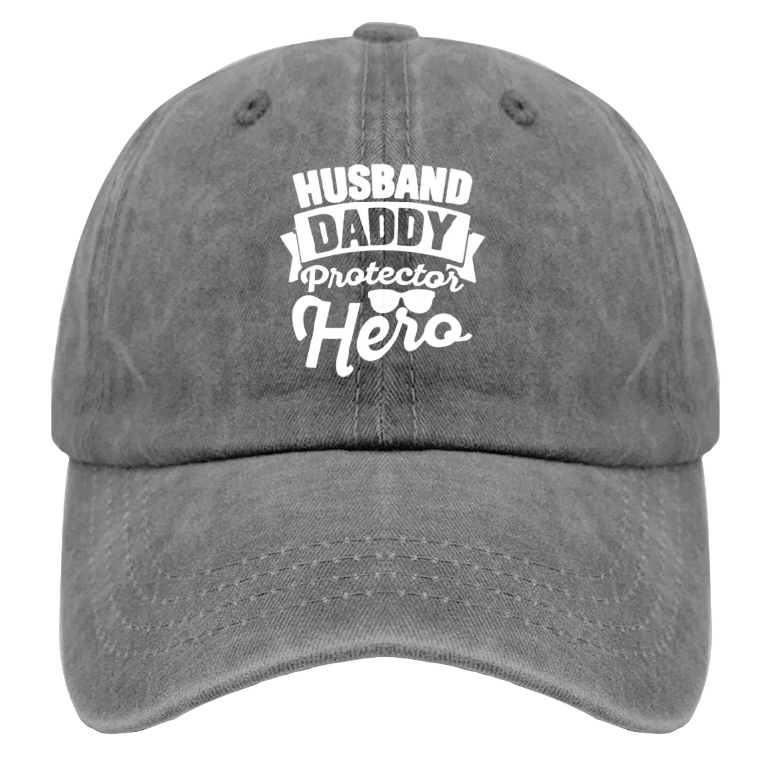 Vintage 90s Washed Denim Baseball Cap - Adjustable Dad Hat for Men | SXA Husband Daddy Protector Hero Design | Perfect for Casual Wear, Outdoor Activities & Father's Day Gifts