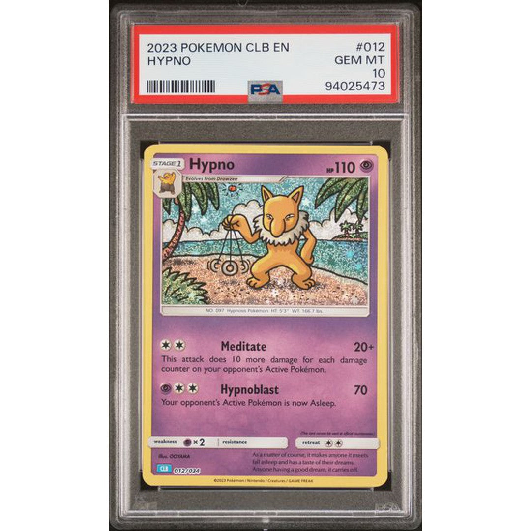 2023 Pokemon Classic Collection Hypno 012/034 PSA 10 Graded Card - Rare Collectible for Pokemon TCG Fans & Investment, Perfect for Gaming Tournaments, Display Cases, and Trading Card Collections