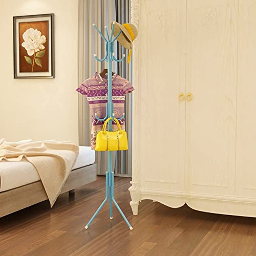 Stylish Iron Coat Rack with 9 Hooks - Modern Clothes Hanger Stand for Bedroom, Entryway & Closet - Space-Saving Floor Garment Organizer (Black) - Perfect for Hanging Coats, Hats, Scarves & Bags