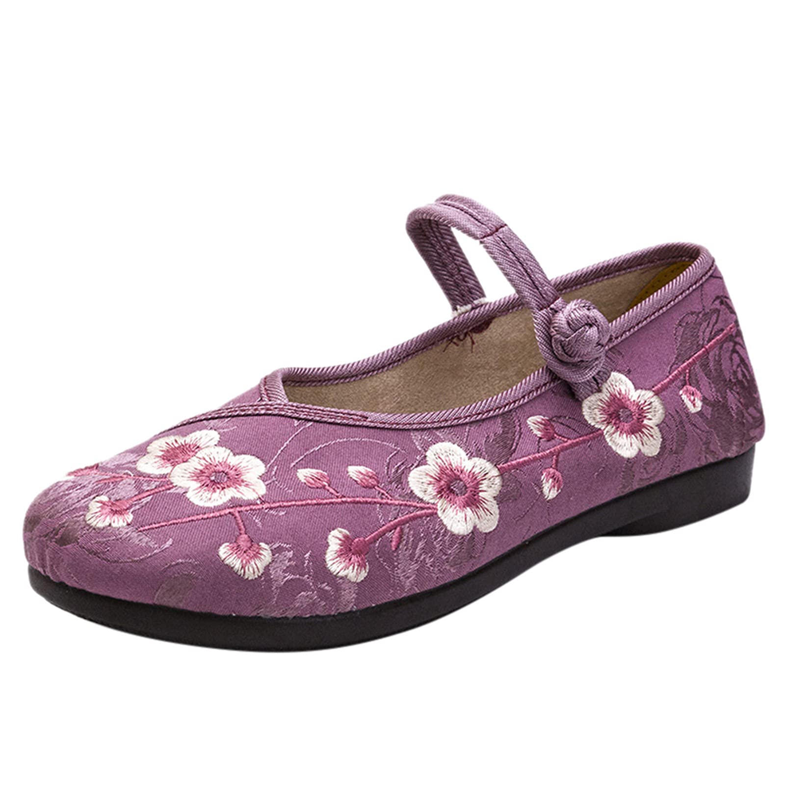 **DNYELQ Women's Embroidered Casual Slip-On Shoes - Soft Cloth Lightweight Comfortable Walking Shoes for Women - Perfect for Daily Wear, Work, and Travel**