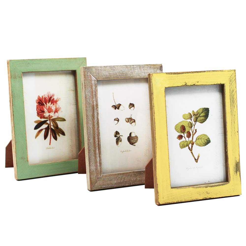 4x6 Inch Rustic Picture Frames - Farmhouse Distressed Wood Photo Frames for Tabletop or Wall Mounting - Vertical & Horizontal Display - Reclaimed Wood Home & Office Decor - Perfect for Gallery Walls, Shelves, and Desktop Displays