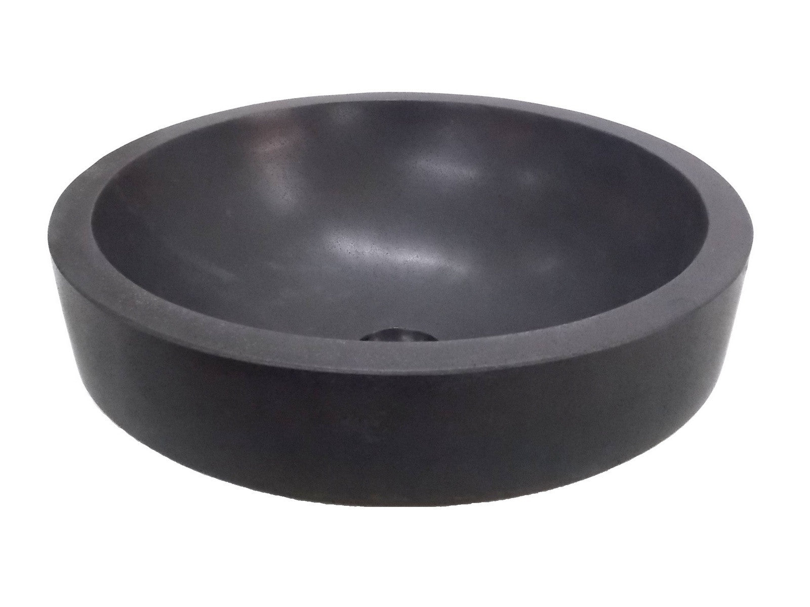 Modern Semi-Recessed Lava Stone Vessel Sink with Apron - Natural Stone Bathroom Vanity Sink for Farmhouse, Rustic & Contemporary Bathroom Designs