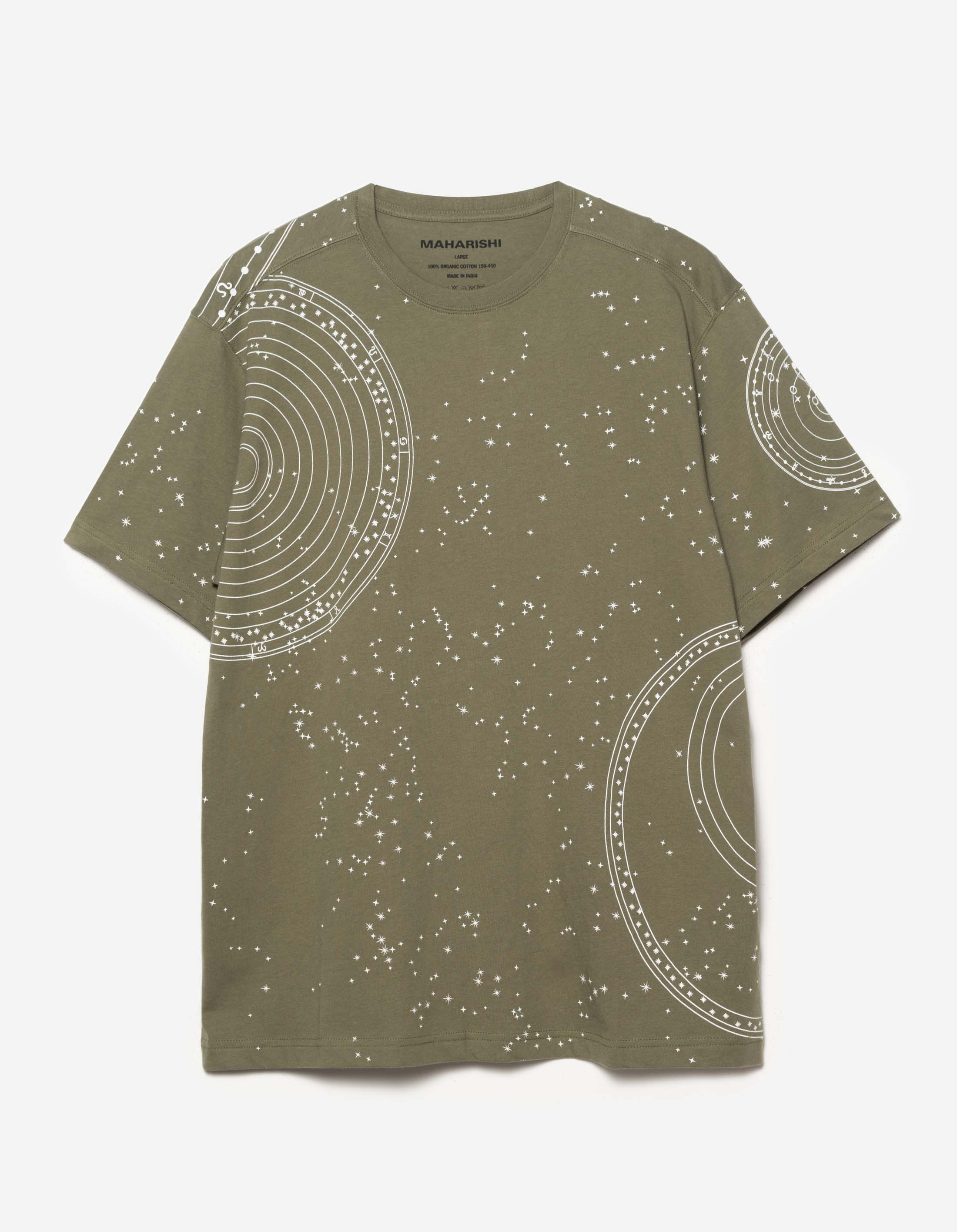 Celeste Constellation T-Shirt for Women - Olive Green Space Galaxy Graphic Tee - Perfect for Stargazing, Astronomy Lovers & Casual Wear