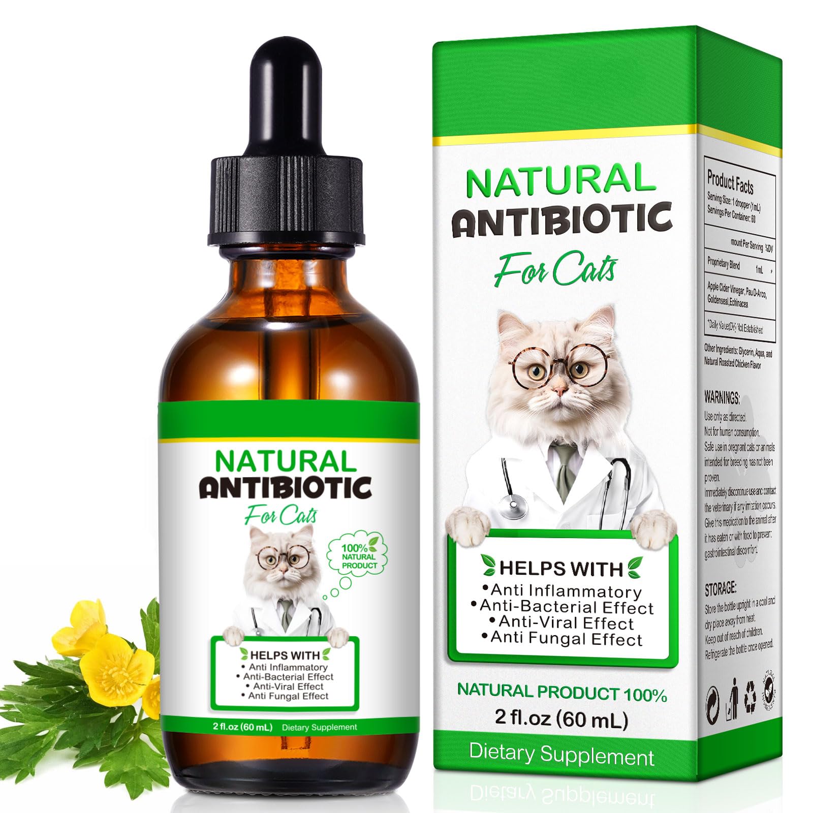 **60ml Cat Antibiotics for Infections - Immune Support & Allergy Relief - Vitamin Paste & Ointment for Cats - Ideal for Wound Care & Respiratory Health**