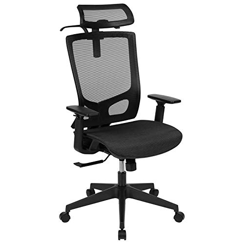 Scranton & Co Modern Mesh Office Chair - Ergonomic Black Desk Chair for Home & Office Workspace, Comfortable Computer Chair for Long Hours Sitting